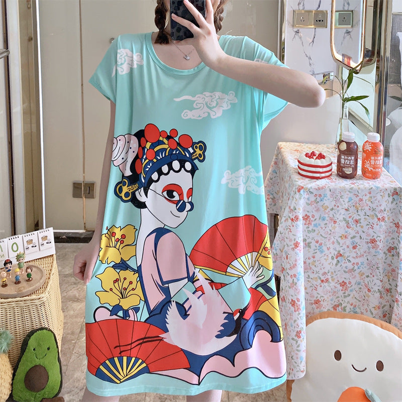 Summer Korean Princess Sweet Cute Cloth Bag Nightdress Women